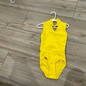 yellow low back leotard from AS dance wear